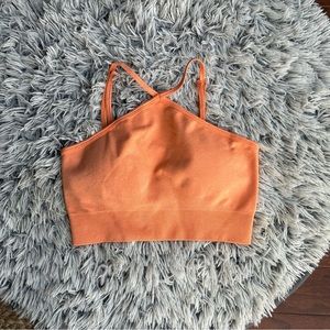 Criss Cross Orange Sports Crop - Small